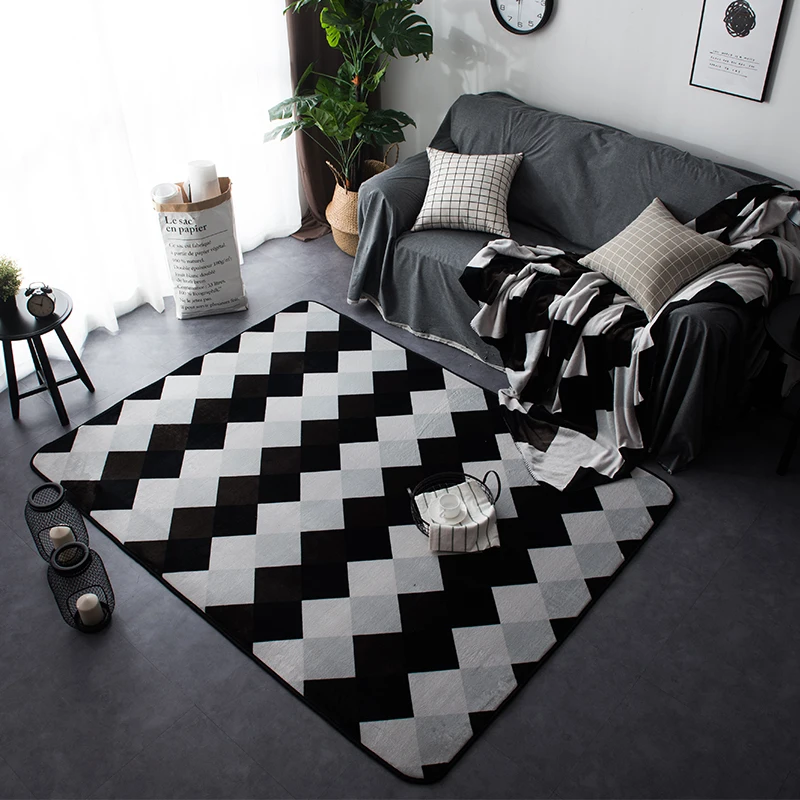 

Black And White Striped Pattern Anti-Slip Kitchen Mat Long Bath Carpet Modern Entrance Doormat Tapete Absorbent Bedroom Living