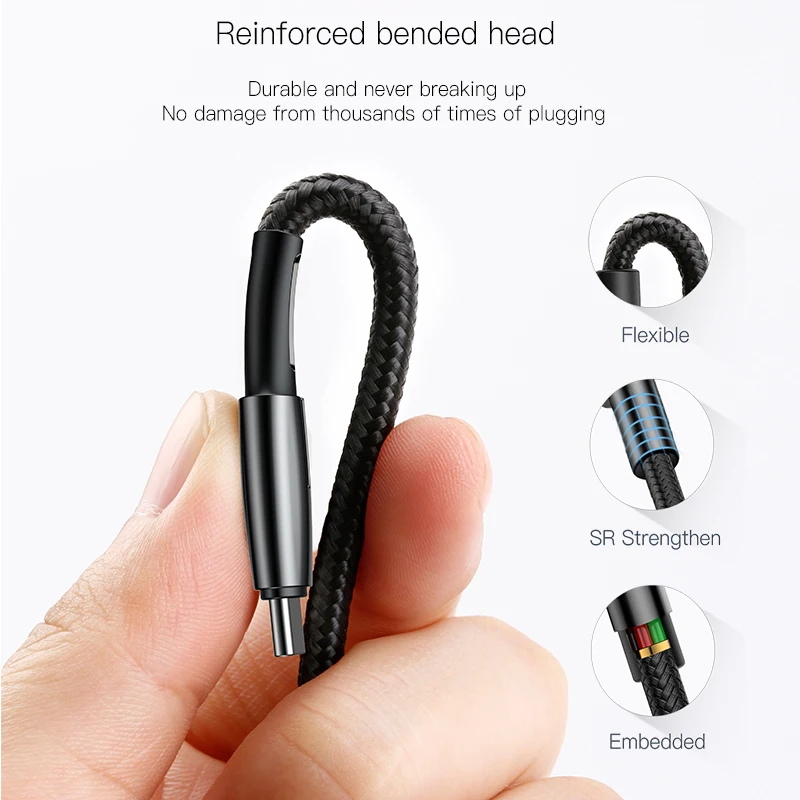 Baseus 5A sobrecargar Cable USB tipo-C Cable para HUAWEI P20 Lite P20 Pro Light USB-C Cable para samsung uno más Xiaomi cable de datos