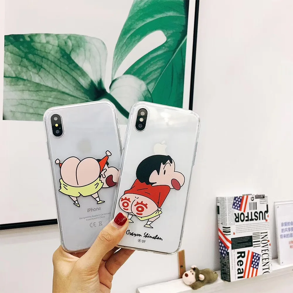 

Cartoon Crayon Shin Chan phone Case For iPhone 11 Pro Max 11Pro 6 7 8Plus X XR XS Max Transparent soft TPU back cover coque capa