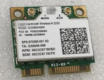 Двойной диапазон 2230BN HMW 2230BNHMW Половина мини PCI-e Беспроводная SPS: 670290-001 BT4.0 карта для hp DV4 DV6 DV7 ENVY 4 6 M4 M6