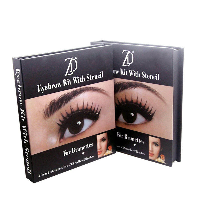 

ZD 1Pc 2018 Brand Maquiagem 4 Color Eyebrow Powder + 2Pcs Makeup Brush + 3Pcs Eyebrow Stencils Women Eyes Cosmetics Set F2100