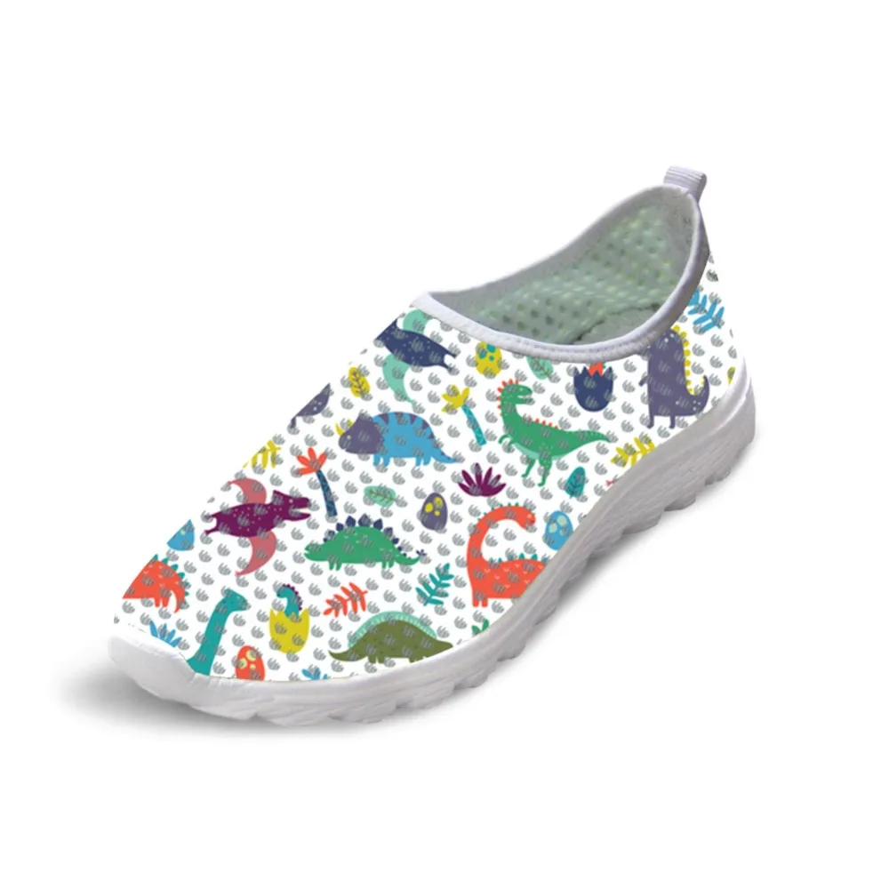 

Noisydesigns Spring Flat Shoes Women Cute Animal Printed Women's Sneakers Shoes Breathable Mesh Flats Female Tennis Shoes -AA