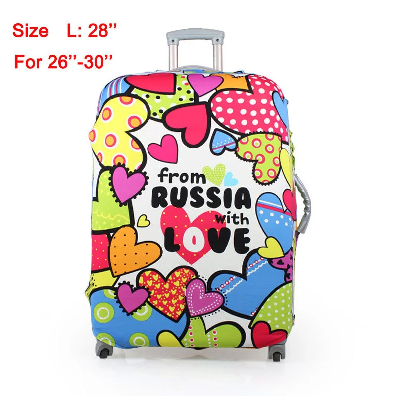 Дорожный защитный чехол на чемодан, растягивающийся, сделано для 20,24, 28 дюймов, подходит для 18-30 дюймовых чехлов - Цвет: Love L