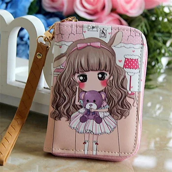

Hot Lady Purses Women Wallets Cards ID Holder Short Coin Purse Beauty Grils Pattern Wallet Moneybag Women Wallet Girls Mini Bags