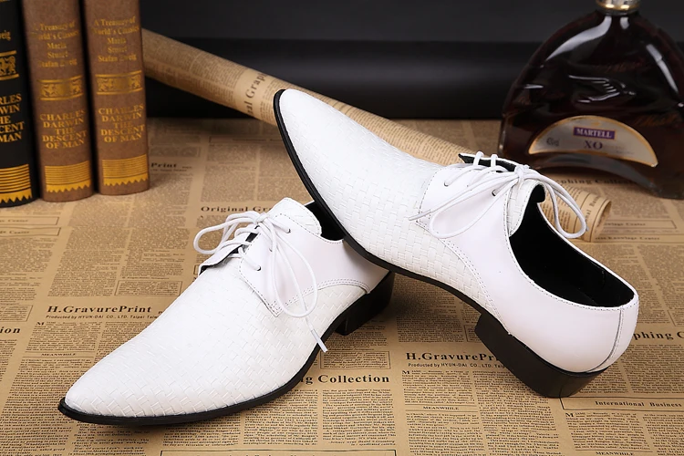 

Zapatillas hombre black white men shoes leather pointed toe lace up solid low heel male flats sapato masculino plus size13