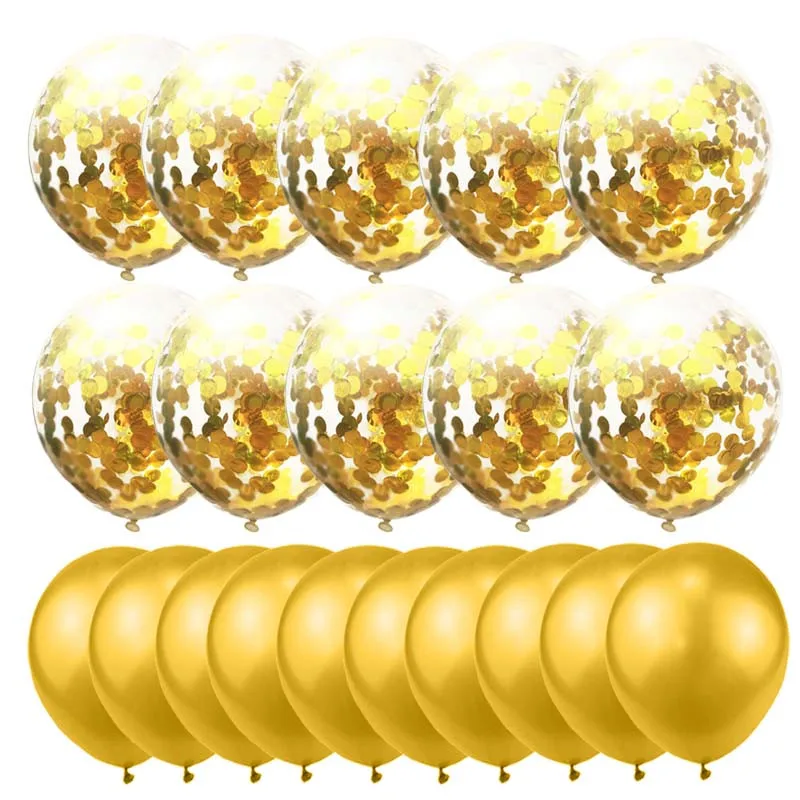 

20Pcs/Lot Gold Silver Confetti Balloons For Wedding Birthday Party Supplies
