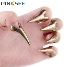 Anillos de punta de uña dorada de talón gótico Punk 5 uds de moda para mujer