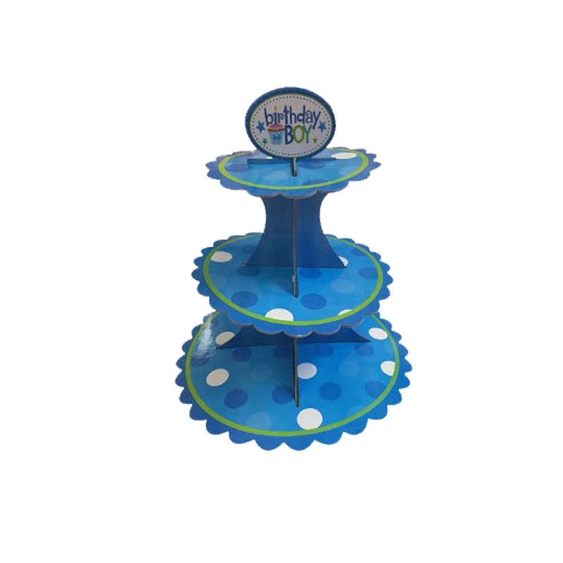 Hoomall 3-уровневый кекс картона душа ребенка Дети День рождения Свадебная вечеринка украшения десертная Фруктовая тарелка круглая подставка для торта - Цвет: A