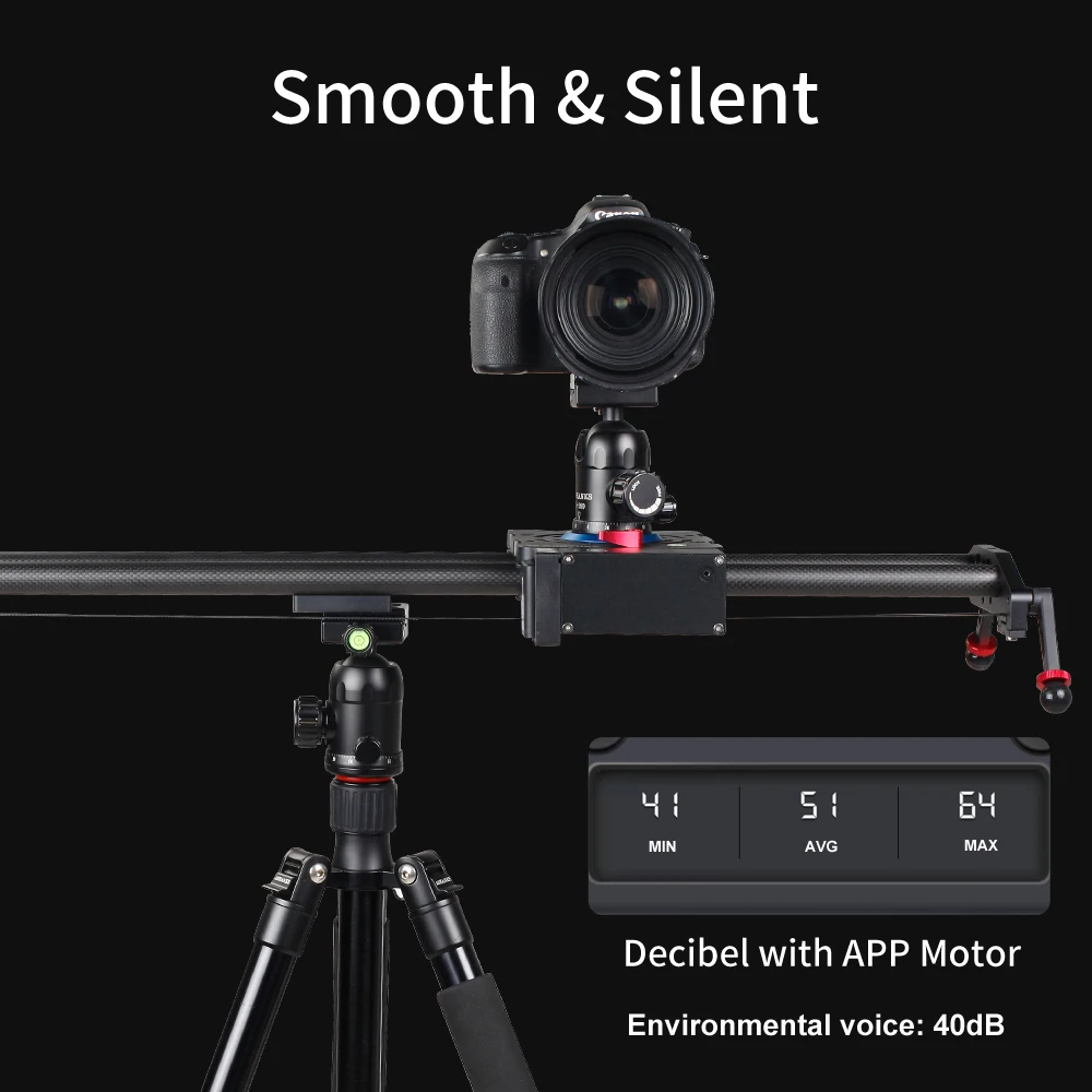 ASHANKS Bluetooth Motorized Slider Video TimeLapse Electric Delay Carbon Rail Slide Stabilizer for Photography Canon DSLR Camera