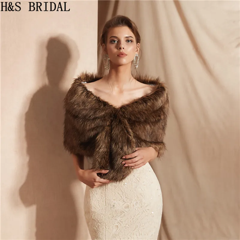 H& S свадебные теплые палантины из искусственного меха, свадебная накидка, зимнее свадебное болеро, свадебная накидка, s куртка, свадебные аксессуары, накидка, пальто