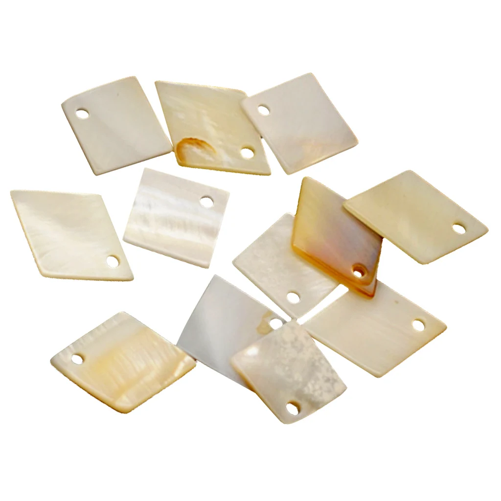 12pcs MOTHER OF PEARL Shell Charm Beads Square Diamond Shapes for Pendant Earring Bracelet Making
