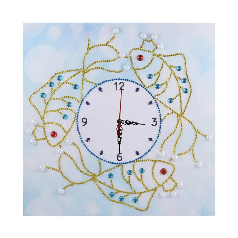Diy 5d алмазная живопись часы настенные часы рождественские украшения для дома белый цветок особой формы ремесла Вышивка Цветы