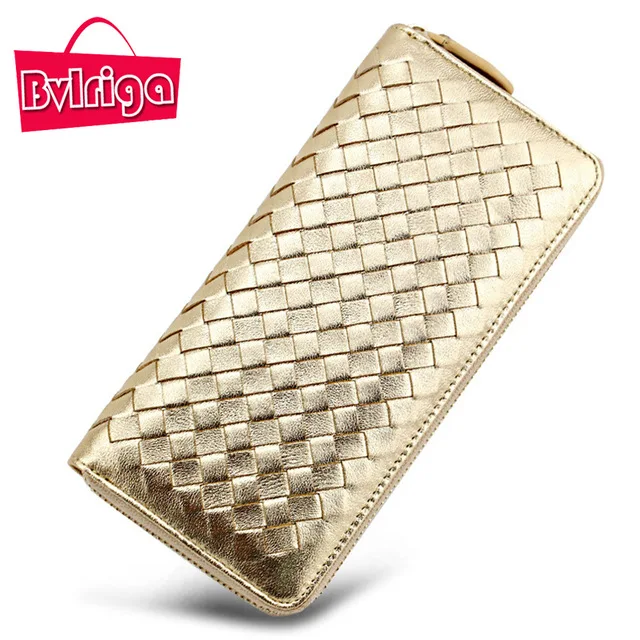 

LY.SHARK Brand Luxury Genuine Leather Women Wallet Female Purse Weave Credit Card Holder Gold Clutch Phone Holder Money Bag 2019