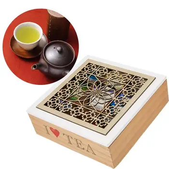 

Wooden Tea Storage Chest Box With 9 Compartments Tea Storage Box High Hardness Used For Tea Dried Flowers