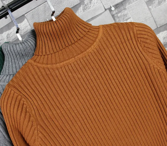 

fashion women turtleneck thick cashmere sweater female knitted slim pullover ladies all-match basic long sleeve shirt clothing