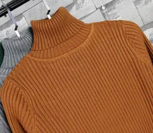 fashion women turtleneck thick cashmere sweater female knitted slim pullover ladies all-match basic long sleeve shirt clothing