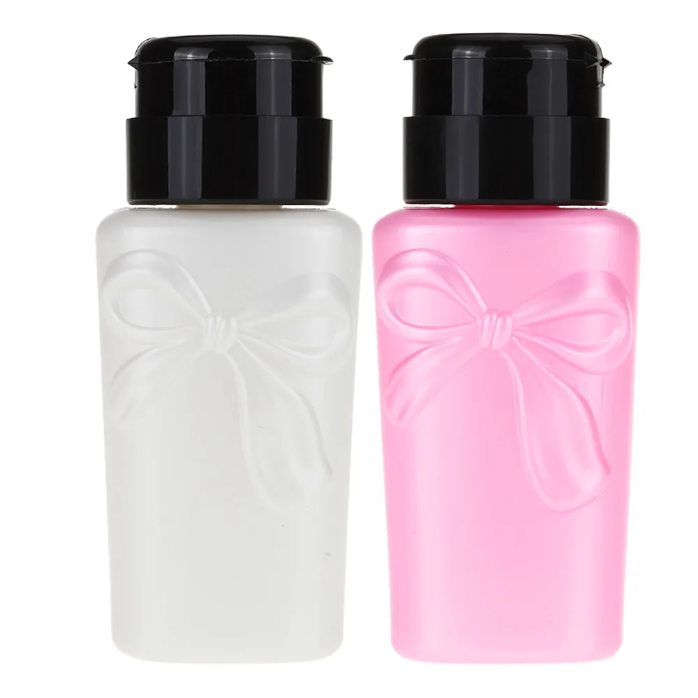 

230ML 2Color Empty Pump Liquid Alcohol Press Nail Polish Remover Cleaner Bottle Dispenser Make Up Refillable Container MY243