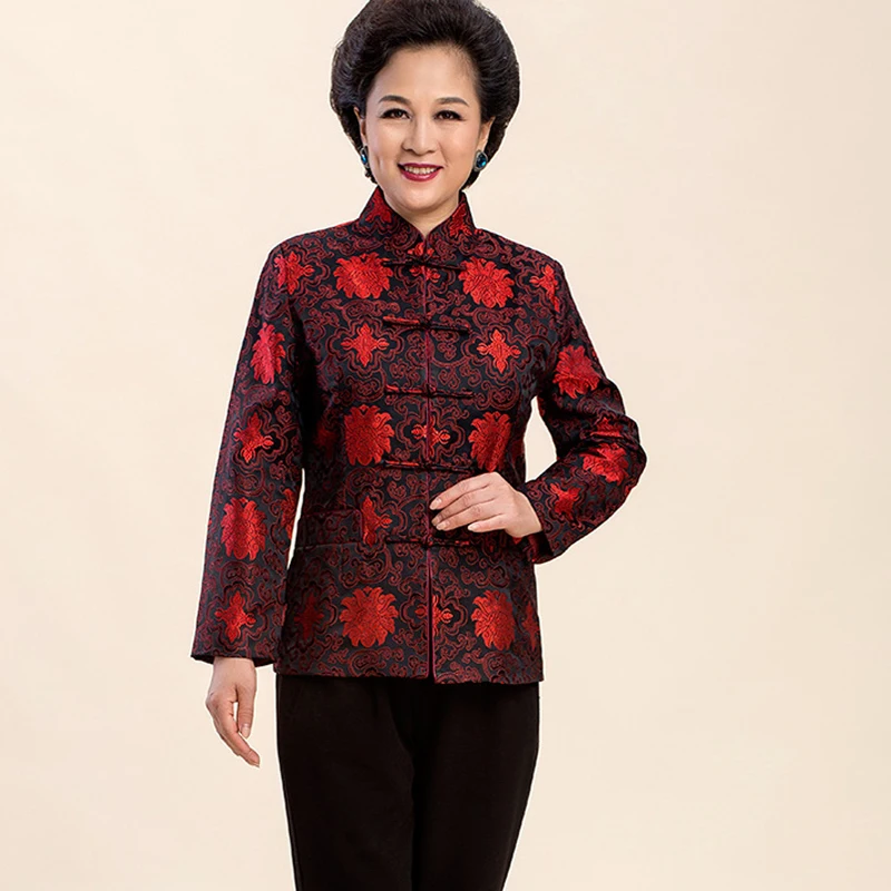 Nouvelle Marque M 4xl Brocade 3xl Traditionnel Xl Tff2015029 Hiver Satin Ouatée Xxl L Arrivée Femmes Manteau Des Veste Chinois cFJl1KT