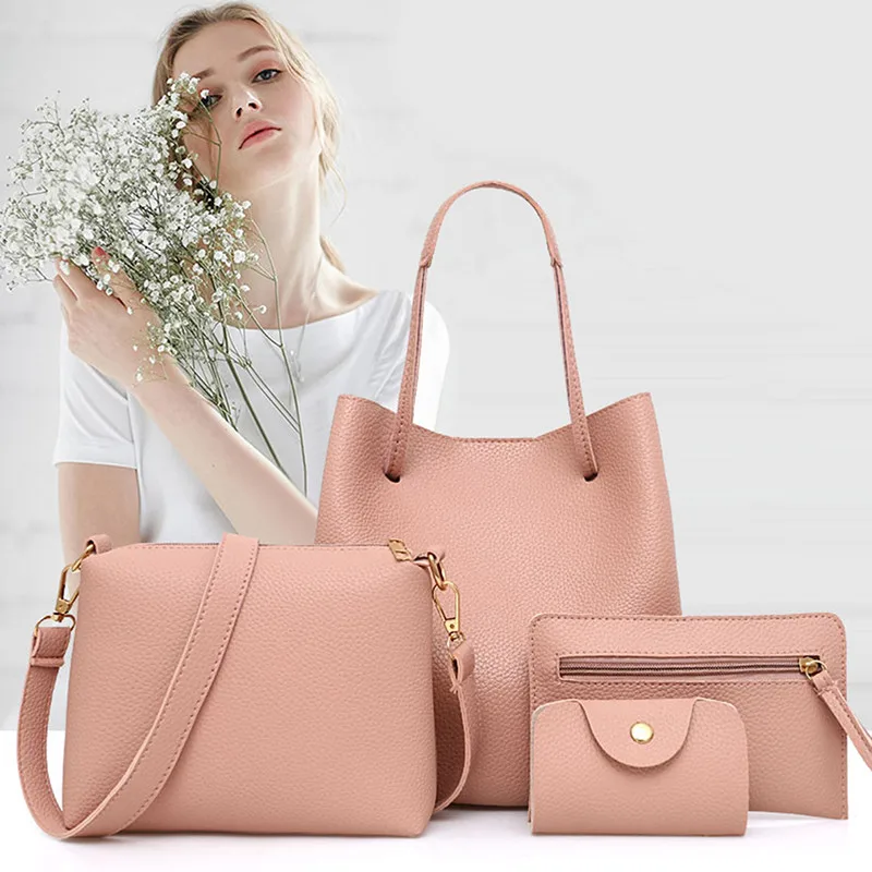 

4pcs/set Composite Bags Messenger Ladies Crossbody Bag Handbag Leather Clutch Bags Mini Wallets Purse Women Luxury Shoulder Bags