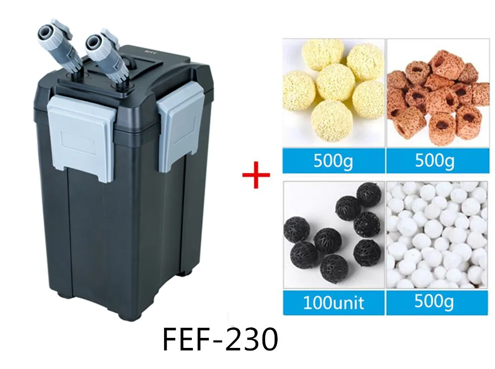 BOYU внешний корпус фильтра аквариум передний аквариумный фильтр баррель отключающий фильтр кислородный многофункциональный очиститель воды - Цвет: FEF-230 a set