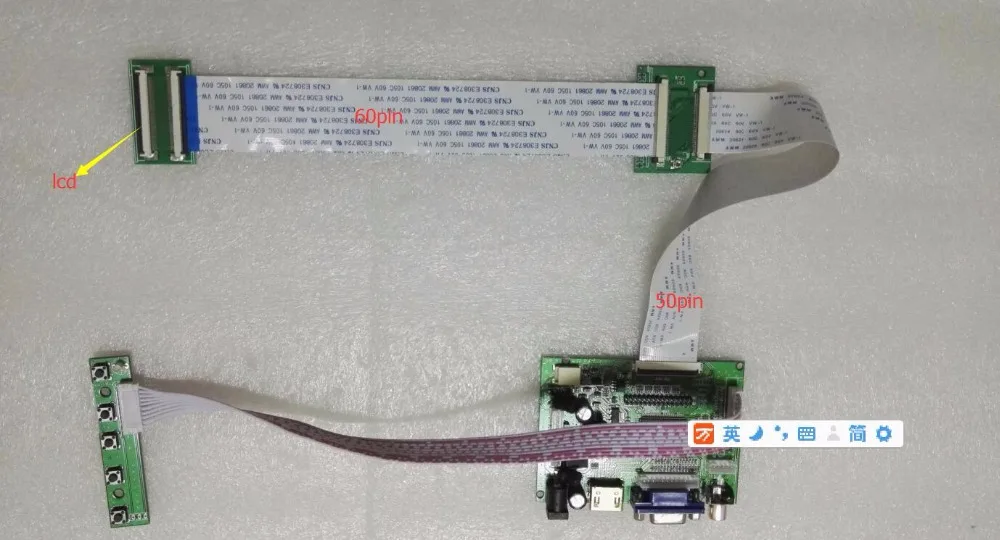 

Universal HDMI VGA 2AV 60PIN TTL LVDS Controller Board Module Monitor Kit for Raspberry PI LCD HSD070IDW1 D00 Panel freeship