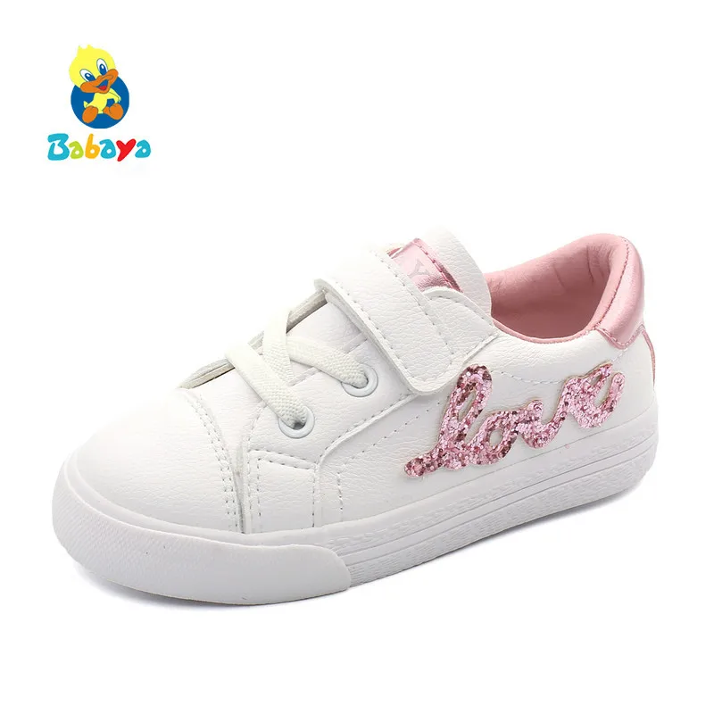 

2018 Autumn Toddler Kids Casual Shoes Girls Super Fiber Leather Sport Girls Shoes Sneakers School Student Princess Shoes