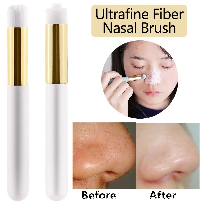 

Nasal Pore Deep Cleaning Portable Soft Double Hair Face Washing Brush Ultrafine Fibre Nose Blackhead Acne Removal Brush