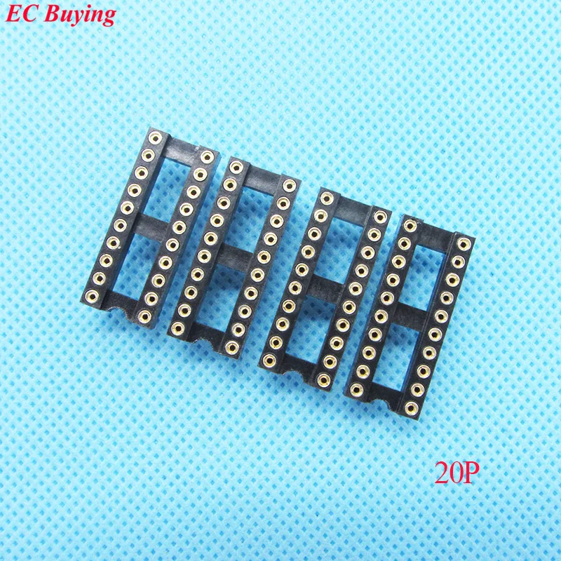

24pcs Round Hole 20 Pin 2.54MM DIP IC Socket Adaptor Solder Type IC Connector (If you need other quantity, please contact us )