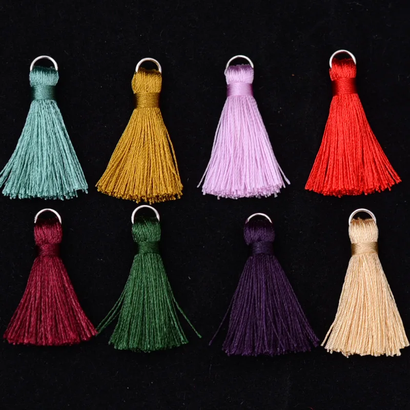 buy Silk Tassel 25pcs Mix Color Cord Jewelry findings for Charms making Necklace Earring Key Chain Bag Clothing