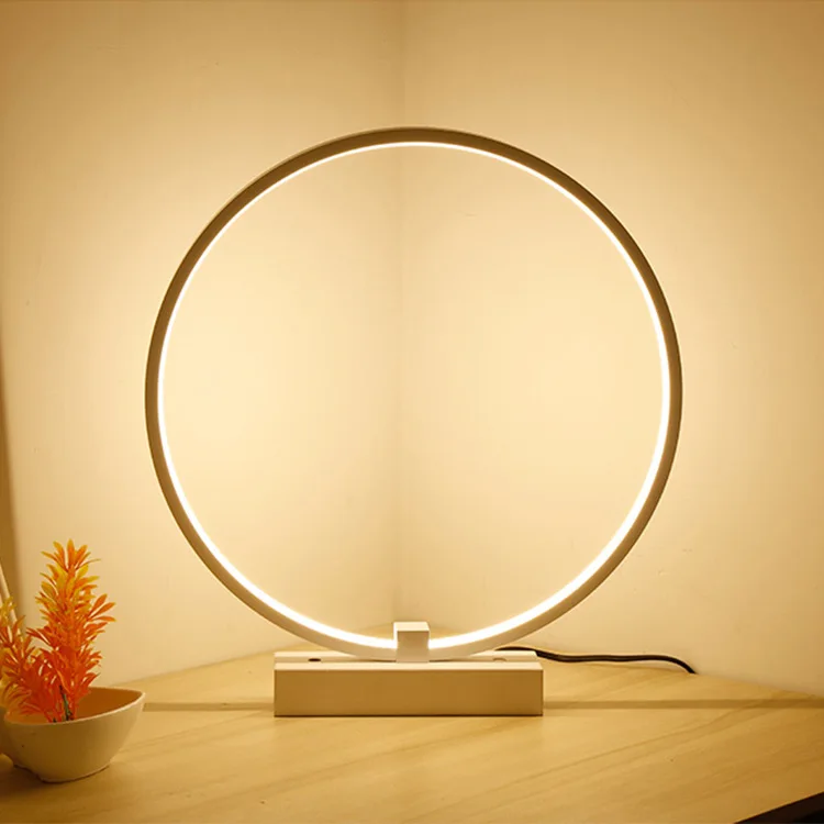 Modern Simple LED Table Lamp for Bedroom Living Room Study D40cm 36W Desk Table Lamps Minimalist Bedroom Bedside Lamp AC 220V