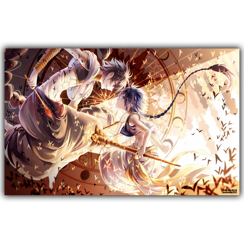 をマギマジックシルクキャンバス生地プリント日本アニメポスター寝室アートデコ壁紙 Japanese Anime Poster Art Deco Wallpaperart Deco Aliexpress