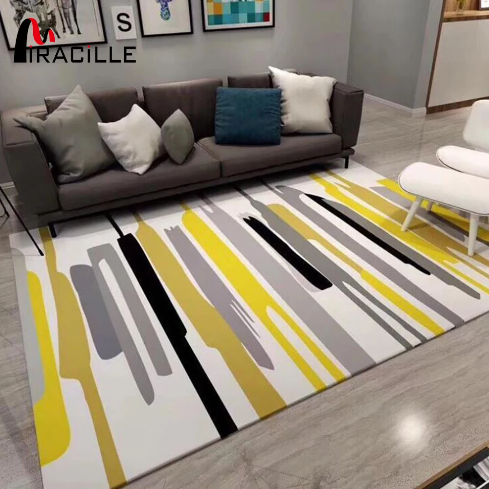 

Miracille Painting Square Carpets For Living Room 3D Print Rectangle Area Large Rug Anti-Slip Coffee Table Children Play Mats