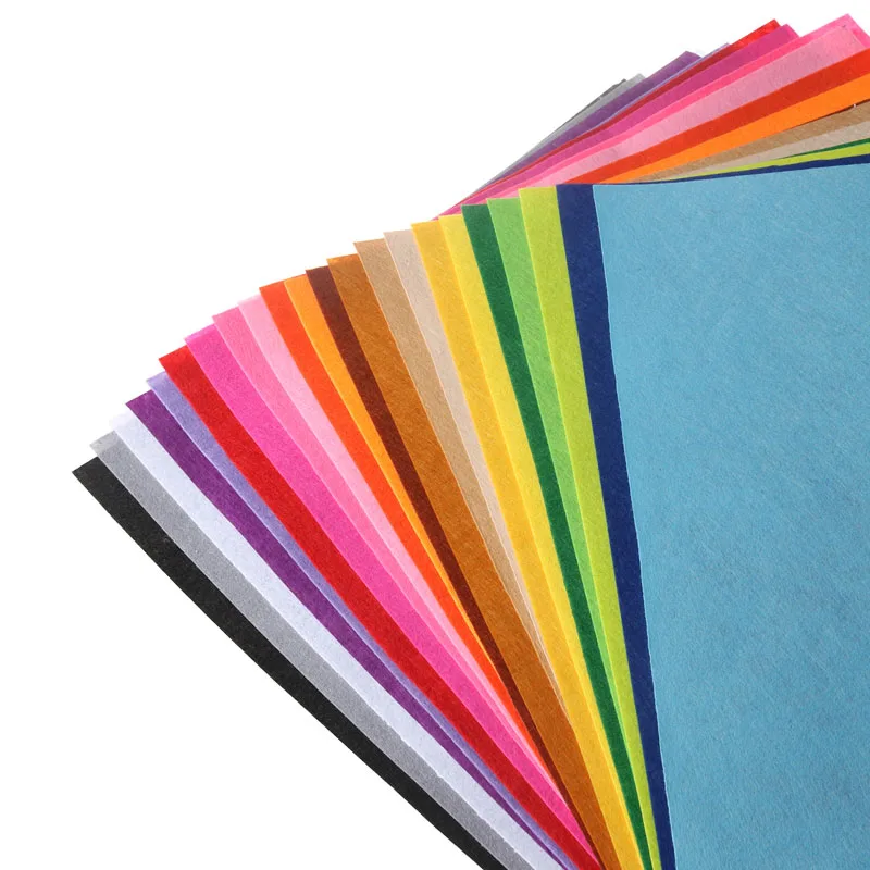 

30 cm * 20 cm Non Woven Felt Fabric Cloth 1 mm Thick Felt For Needlework 40 Colors Home Sewing Decoration For Sewing Dolls Craft