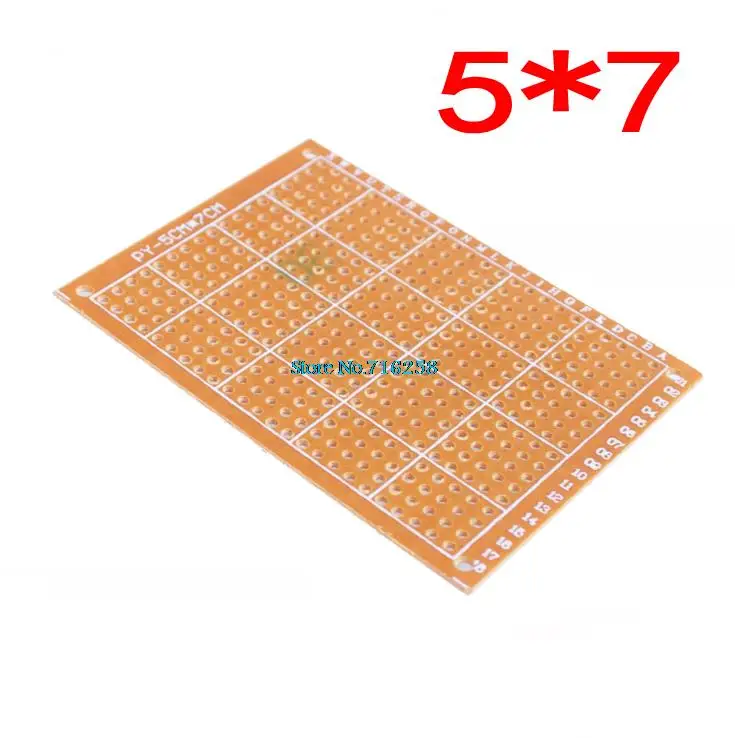 

10PCS 5*7 PCB 5x7 PCB 5cm 7cm DIY Prototype Paper PCB Universal Board yellow