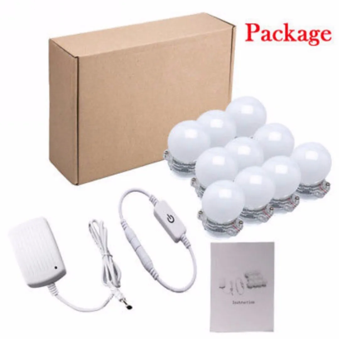 Vanity LED 10 Bulb Mirror Light Kit for Makeup Hollywood Mirror with Light Stage