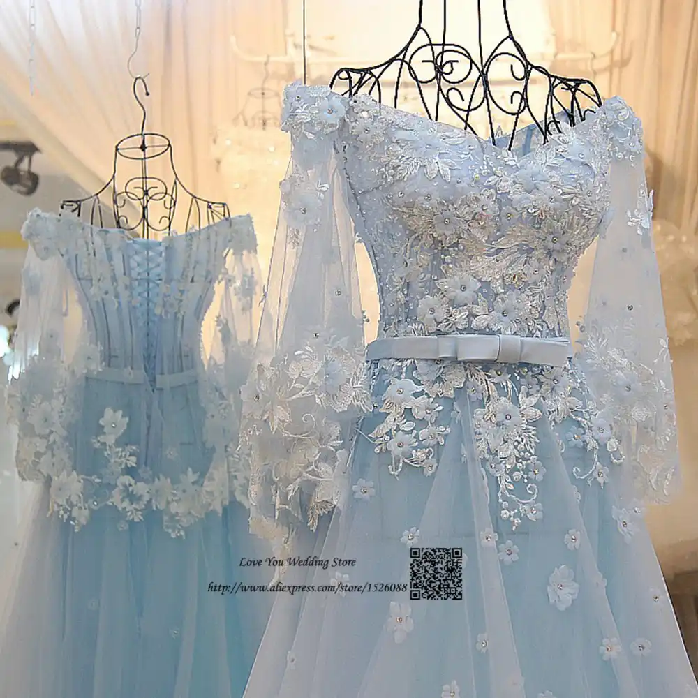 vintage blue wedding dress