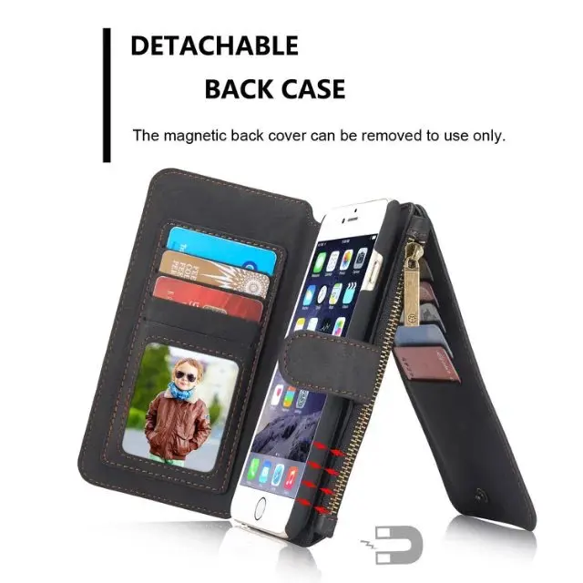 bilder für CaseMe marke 007 design, Multifunktionale Reißverschluss Leder Geldbörse Fall für iphone 7 iphone 7 plus iphone 5 5 S 6 s 6 s plus bilder für CaseMe marke 007 design, Multifunktionale Reißverschluss Leder Geldbörse Fall für iphone 7 iphone 7 plus iphone 5 5 S 6 s 6 s plus