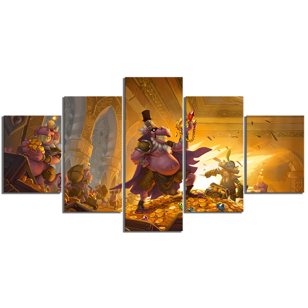 5 шт. холщовые картины Hearthstone The Dalaran Heist Game Poster Настенная Наклейка художественные