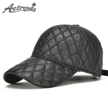 [AETRENDS] Зимние шапки для мужчин, черная, полностью клетчатая, натуральная кожа, Мужская бейсболка, шапка для папы, трендовая, Toucas, армейский Дальнобойщик, Z-5428