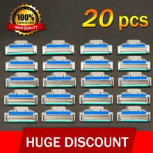 20 шт./лот бритвы Razor Blades, качество А+++ кассеты для бритья лезвие для Для мужчин уход за кожей лица 3-Слои лезвия совместимый для