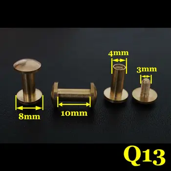 

50pc Q13-8x10 Solid Brass belt screw Chicago Screw Leathercraft