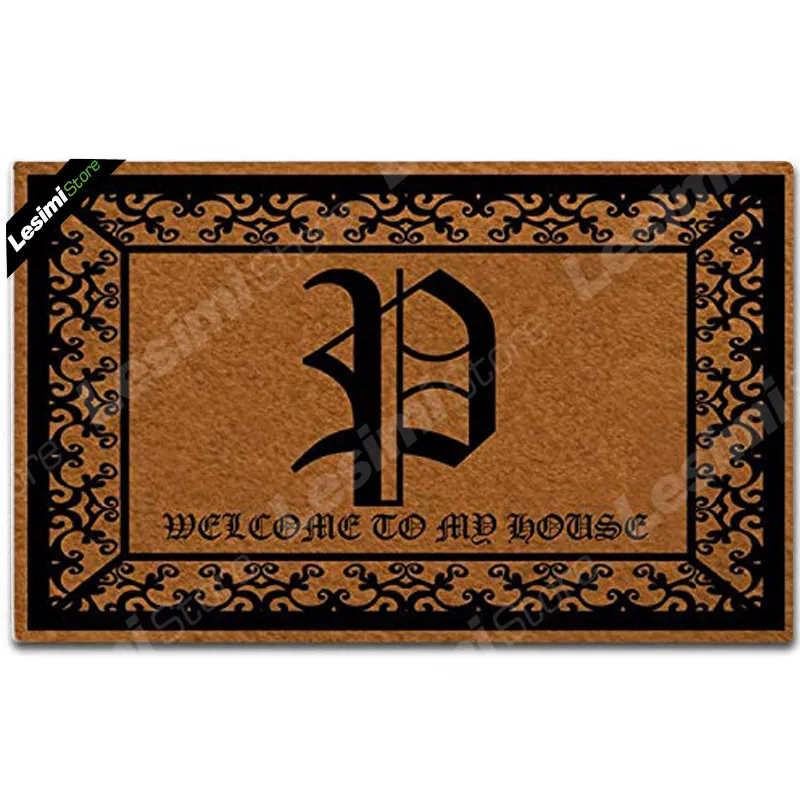 Personalized Monogrammed P Doormat Indoor Outdoor Entrance Floor