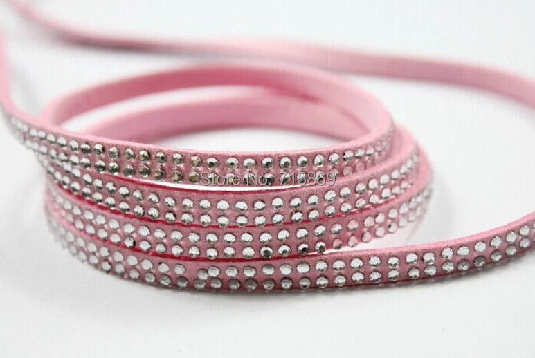 liberi-la-nave-100-meterse-5mm-15mm-rosa-appartamento-faux-suede-cavo-di-cuoio-con-due-linee-di-borchie-d'argento