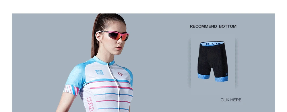 Santic Для женщин Велоспорт Джерси короткий рукав Pro Fit функциональный меланж ультра тонкий сетка Ткань MTB езда топ, футболка l7c02104