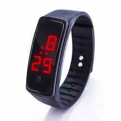 Часы Reloj montre enfant модные цифровой светодио дный Дисплей спортивные Желе Силиконовый Ремешок Для мужчин Для женщин детские наручные часы