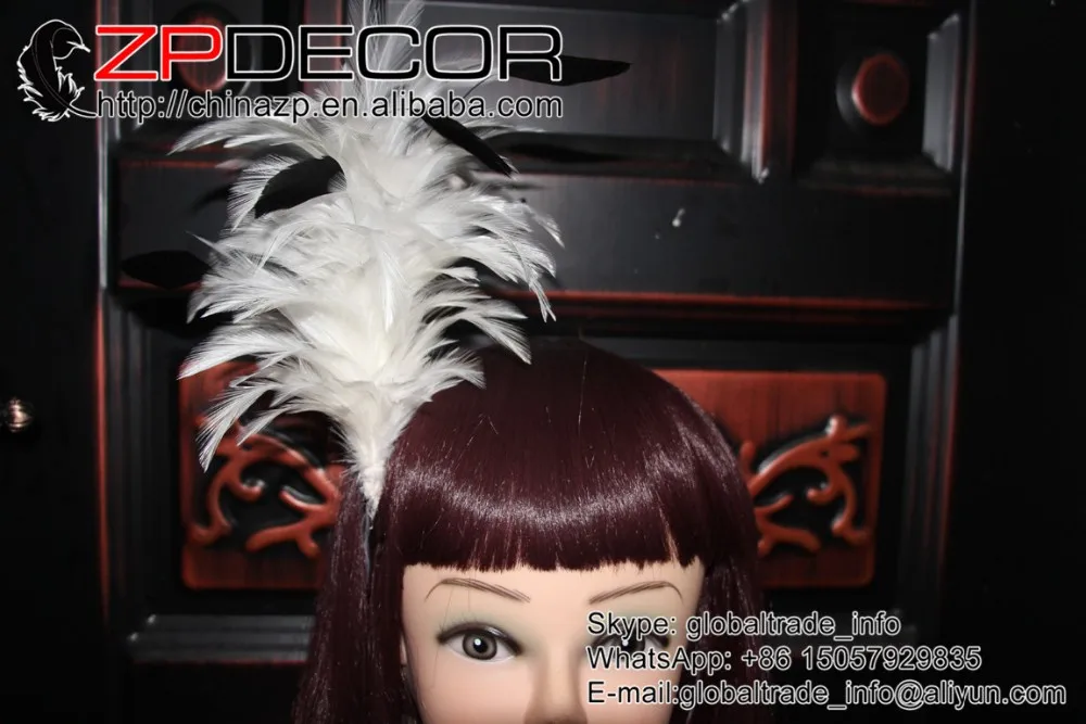 2 White Stripped Hackle Spray (15)