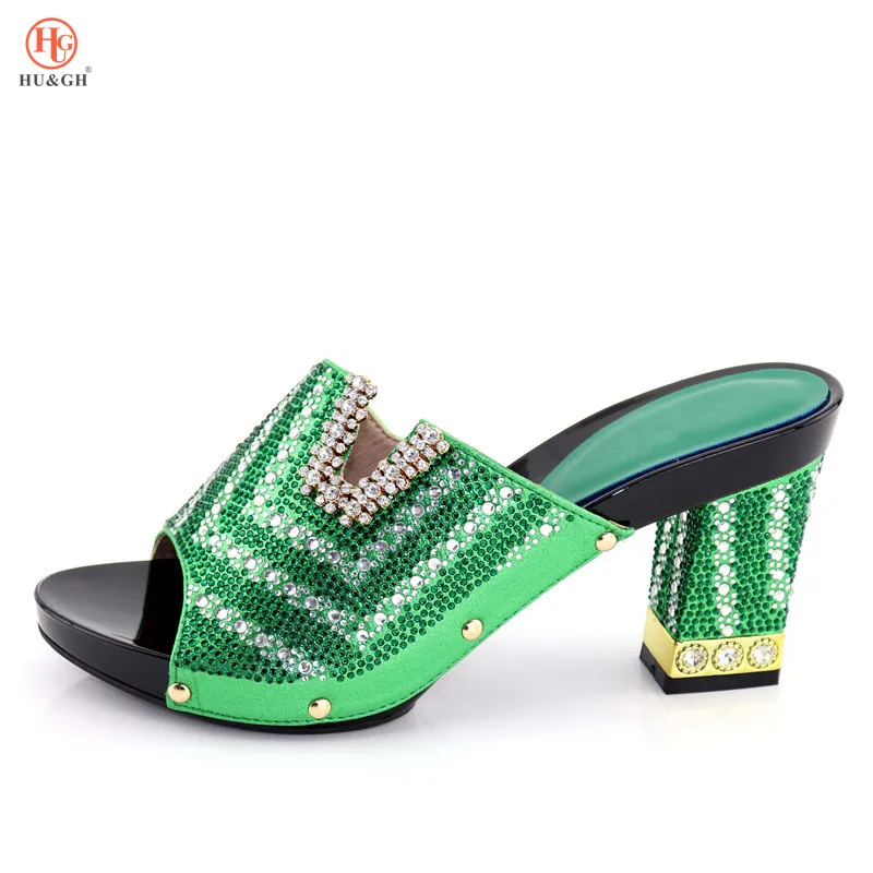 

2018 Italy shining rhinestone high quality women pumps without clutch bag possible matching in set large size lady summer shoes