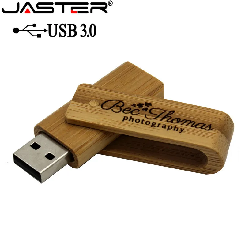 JASTER USB 3,0 лазерная гравировка логотип на заказ Деревянный вращающийся usb флеш-накопитель перевернуть флешки 64 ГБ 16 ГБ 32 ГБ карта памяти