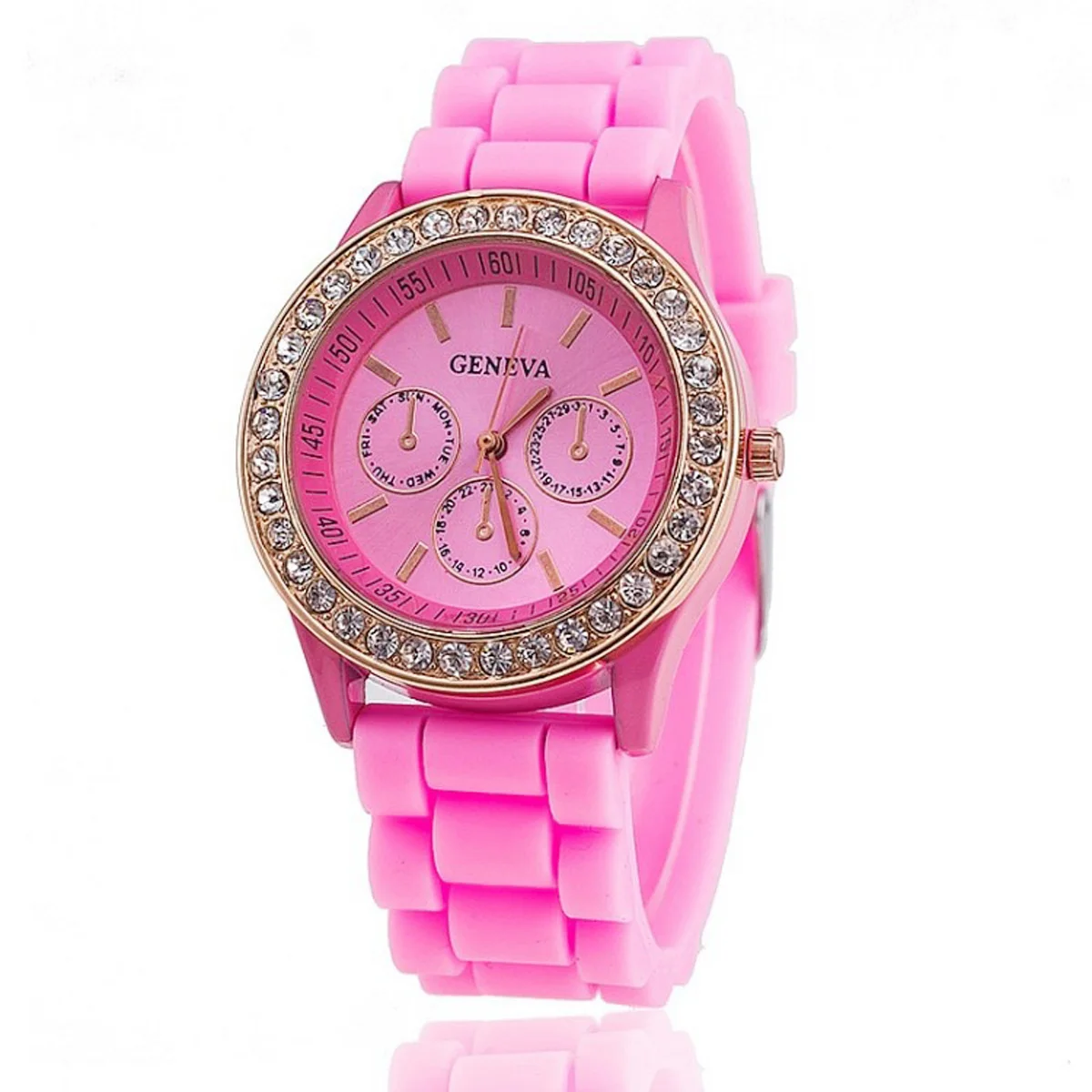 Geneva Casual Watch Women Crystal Dress Watch 2017 Quartz men Silicone watches Unisex Wristwatch Sports watch relogio feminino