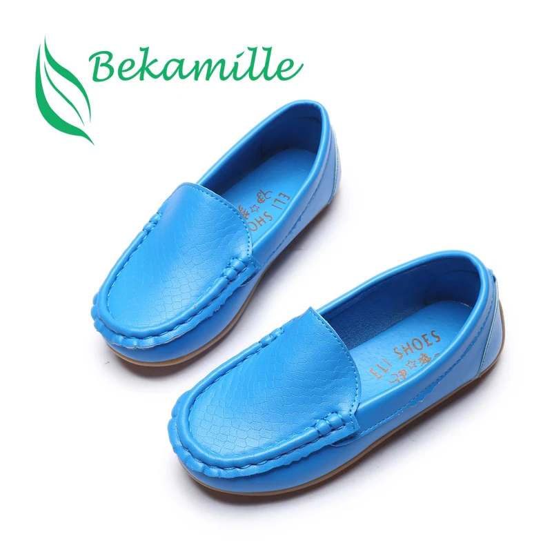 Bekamile детская обувь 2018 новые детские кожаные туфли дети Повседневная детская обувь одноцветное Цвет студенческие кроссовки